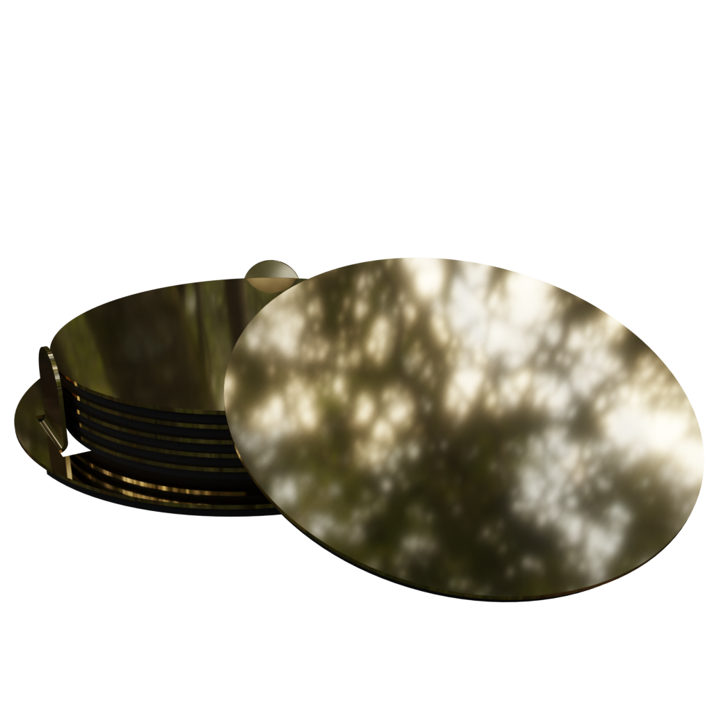 Glassbrikker Messingfarget